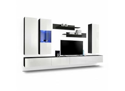 Designer set 7-dlg. Woonkamer hangende vitrine wandkast luxe meubels woonkamer