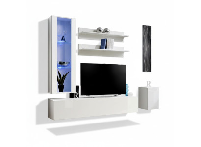 Volledige tv-standaard meubelontwerp inrichting set 4-delig lowboard hangende vitrine