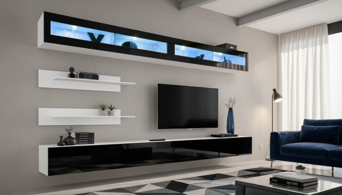 Woonkamerset 6-delig Luxe woonkamer tv-meubel Wandplank Designinrichting