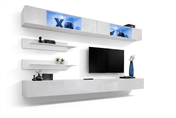 Complete woonwand Modern Hout Meubel Design Woonkamer Inrichting Planken
