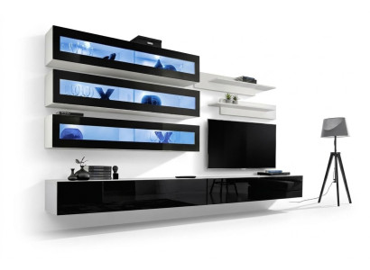 Wit luxe woonkamer wandmeubel meubels 3x wandkast tv-standaard