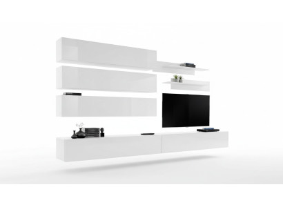 Designer woonkamer set wandplanken woonwand rek tv-standaard set 7-delig.
