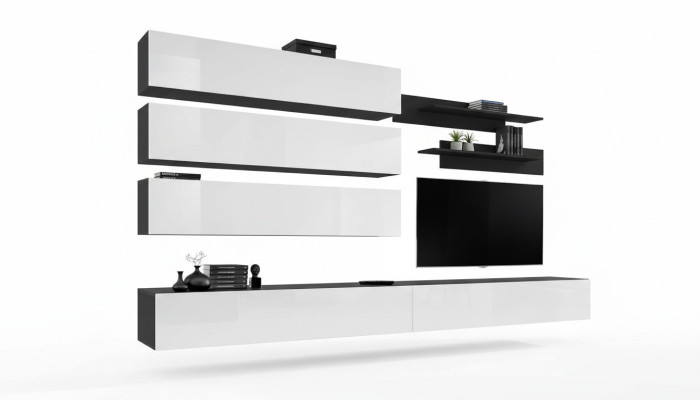 Woonkamermeubels Luxe woonwand designer set TV-standaard wandkast.  (Living room furniture Luxe living wall designer set TV stand wall cabinet.)