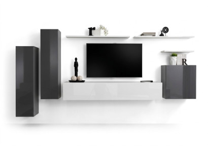 Wandmeubel Grijs Meubels Woonkamer Designer Luxe TV-standaard Hout Wandplank Compleet