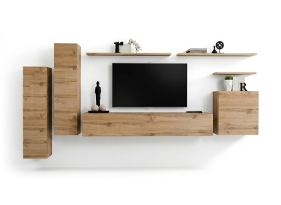 Bruine muur unit woonkamer meubels Modern wandplanken designer stijl Nieuwe tv-standaard