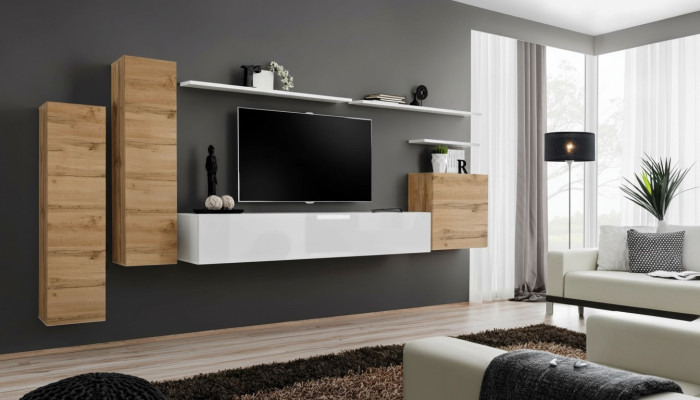 Wandmeubel woonkamerset 7-delig TV-standaard Nieuw Rek Luxe Modern Design Meubels