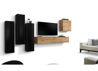 Zwart woonkamer compleet set dressoir RTV kast wandmeubel luxe meubels