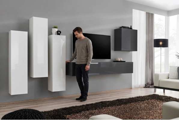Garnituur woonkamer compleet woonkamer grijs dressoir tv-standaard wandkast