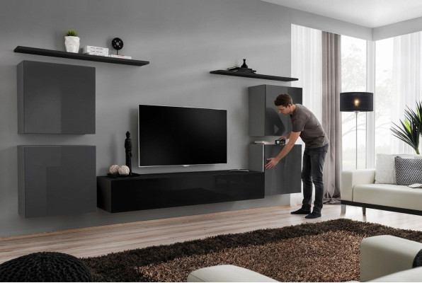Garnituur 7-delig Woonkamerwand Luxe Woonkamer Set Houten Wandplank Meubels Inrichting Nieuw