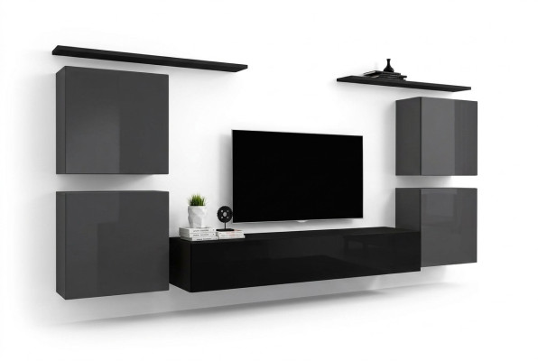 Garnituur 7-delig Woonkamerwand Luxe Woonkamer Set Houten Wandplank Meubels Inrichting Nieuw