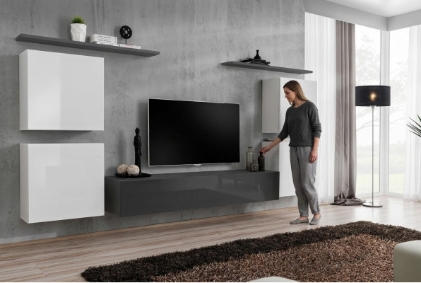 Ontwerp woonwand luxe inrichting compleet wandplank houten meubels wandkast