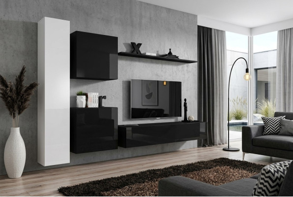 Woonkamer wandmeubel set 4-delige groep meubelkast 4-delige. Houten meubels plank.