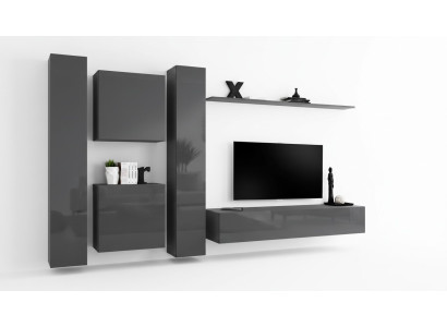 Designer wandmeubel Grijs Luxe woonkamermeubelen Compleet dressoirmeubilair