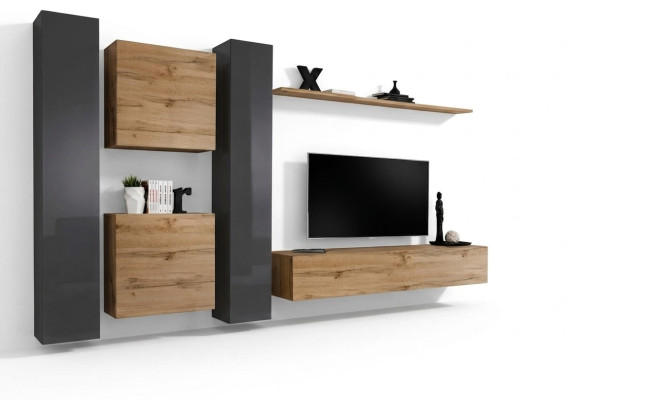 Bruin woonkamer design dressoir moderne tv-standaard woonkamer wandplank