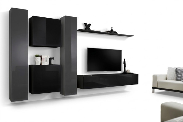 Ontwerper zwarte woonkamer meubels Nieuwe woonwand TV-standaard set meubels sideboard