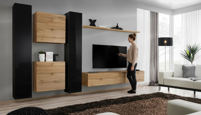 Designer woonkamer meubels 4x wandkast luxe inrichting hangende kast
