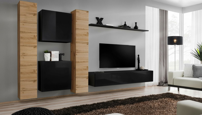 Woonkamerset 6-delig Woonwand Houten meubels Kast Compleet Nieuw Wandplank Woonkamerset 6-delig Woonwand Houten meubels Kast Compleet Nieuw Wandplank