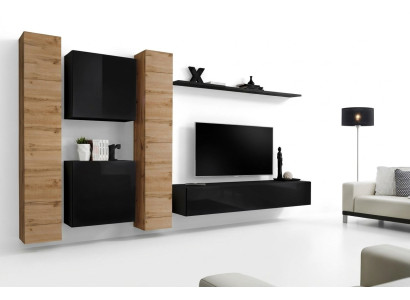 Woonkamerset 6-delig Woonwand Houten meubels Kast Compleet Nieuw Wandplank Woonkamerset 6-delig Woonwand Houten meubels Kast Compleet Nieuw Wandplank