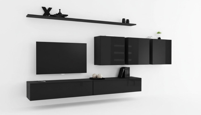 Zwarte woonkamer meubels Moderne designer dressoir wandkast ontwerp.