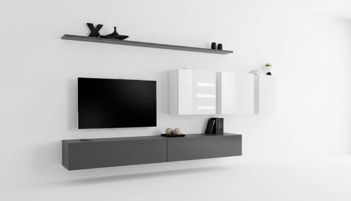 Houten meubels woonkamer Grijs Designer TV-standaard Hoogglans Dressoir Wandkast