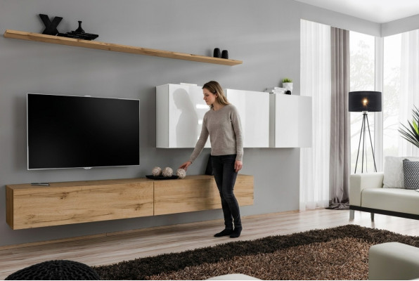 Compleet set wandmeubel Modern TV-standaard Sideboard Inrichting Design Wandplank