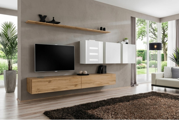 Compleet set wandmeubel Modern TV-standaard Sideboard Inrichting Design Wandplank