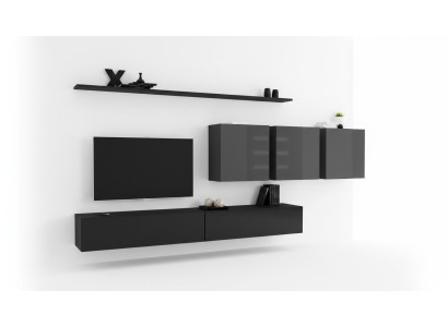 Ontwerp wandmeubel tv-standaard 3x wandkast tv-standaard lowboard inrichting 7-delig
