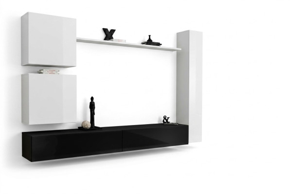 Ontwerp wandmeubel dressoir 3x kast tv-standaard set 6-delig houten meubelstijl ontwerper.