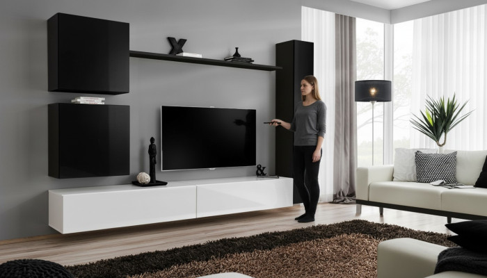 Houten meubels Woonkamer Modern Zwart Meubels TV-standaard Inrichting Dressoir
