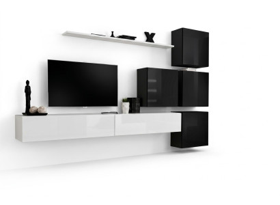 Moderne wand woonkamer plank wandkast wit luxe inrichting designer compleet