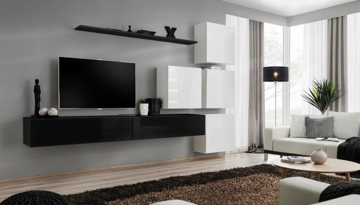 Ontwerp woonkamer wandmeubel dressoir 2x wandkast rtv lowboard 7-delige set inrichting