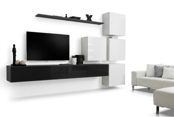 Ontwerp woonkamer wandmeubel dressoir 2x wandkast rtv lowboard 7-delige set inrichting