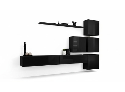 Woonkamerset wandplank dressoir wandmeubels wandkast compleet 7-delig. Nieuw