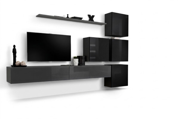 Wandmeubel Set 7-delige inrichting Luxe TV-standaard Modern Woonkamer Rek Ontwerp