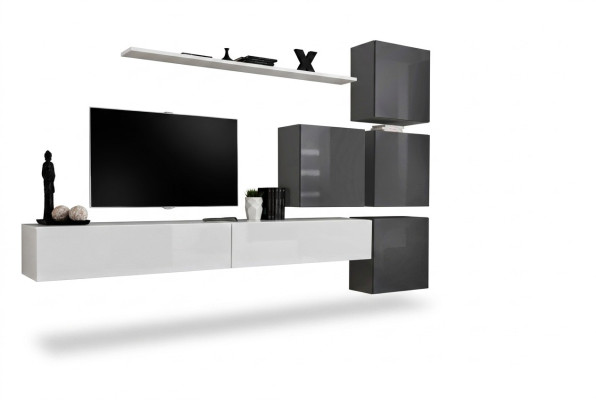 Weiß Tv-standaard houten meubel set compleet woonkamer set modern.