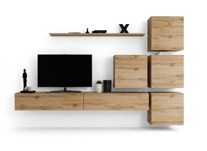 Garnituur Bruin Set 7-delig TV-standaard Compleet Woonkamer Wandplank Modern Design