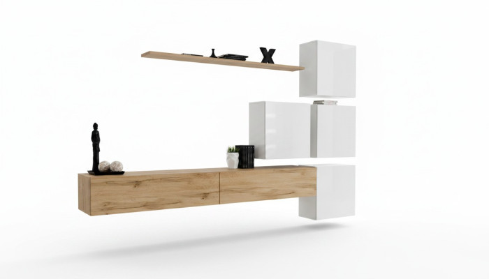 Woonwand Bruin Woonkamer Hout Modern Meubelset Luxe Compleet Wandkast