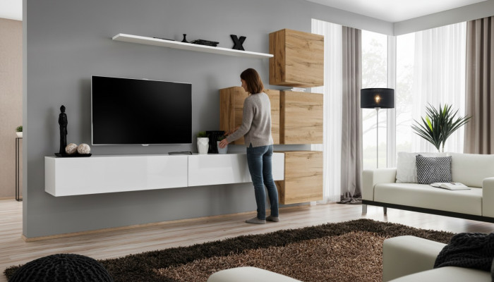 Ontwerp woonwandsideboard 4x wandkast rtv set met 7 stuks. Compleet.