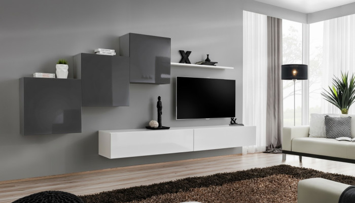 Luxe woonkamer wandmeubel tv-standaard inrichting Modern wandplank ontwerp