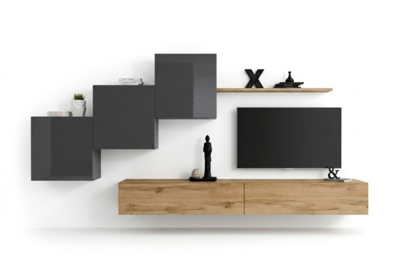 Luxe Wit Designer Moderne Woonkamer Wandmeubel TV-standaard Bruin Woonkamer