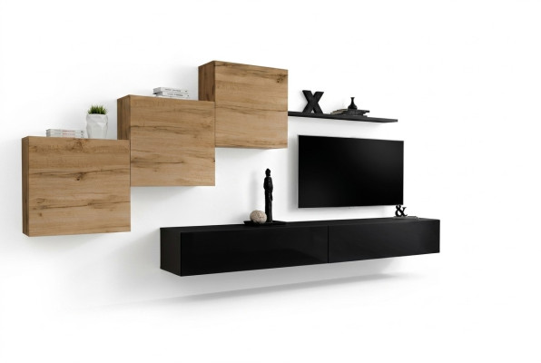 Moderne woonkamer inrichting Compleet stel Designer muur plank dressoir