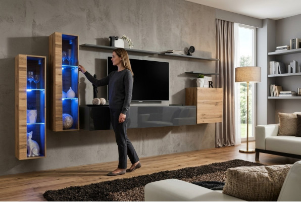 Luxe design meubelset woonkamer dressoir tv-standaard inrichting wandplank