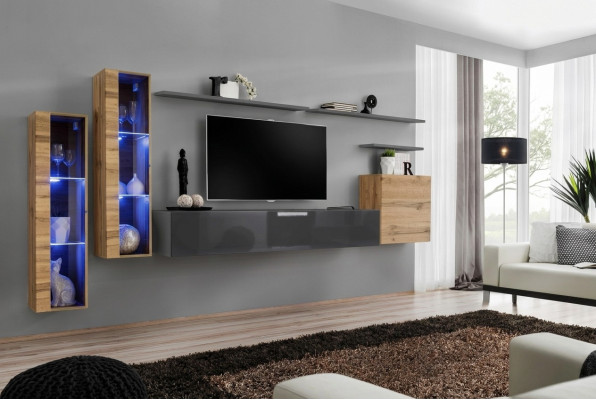 Luxe design meubelset woonkamer dressoir tv-standaard inrichting wandplank