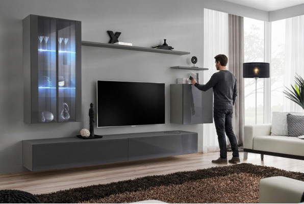 Wandmeubel Grijs Woonkamermeubels Wandkast Houten meubels Luxe Dressoir Nieuw