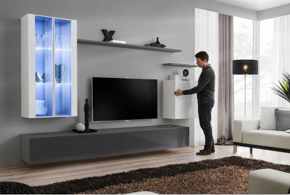 Grijze meubels Woonkamermeubilair Designer houten meubels Luxe stijl Kast Wandkast