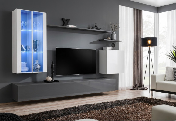 Grijze meubels Woonkamermeubilair Designer houten meubels Luxe stijl Kast Wandkast