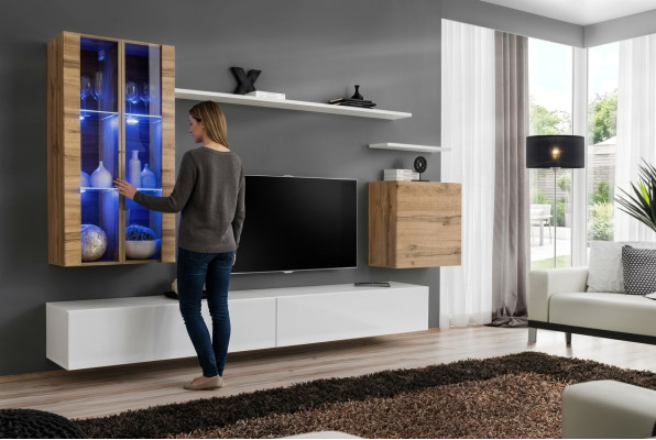 Wit Nieuw Tv-meubel Tv-standaard Wandkast Houten meubels Stijl Luxe Modern
