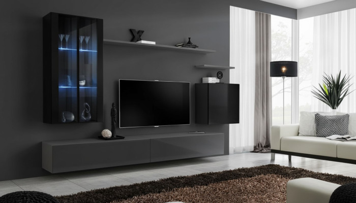 Woonkamerset 3x wandkast TV-standaard woonmeubilair Moderne designerstijl.