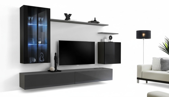Woonkamerset 3x wandkast TV-standaard woonmeubilair Moderne designerstijl.