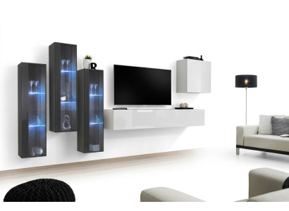 Woonkamer meubelkast set design woonkamer dressoir wandplank hangende vitrine